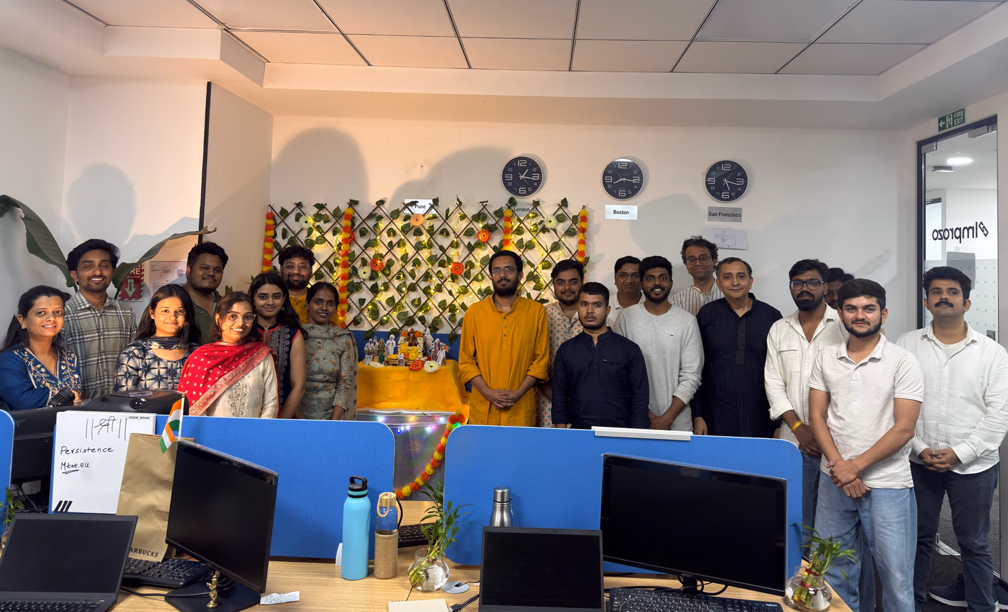 The Improzo team celebrating Ganesh Chaturthi at the office